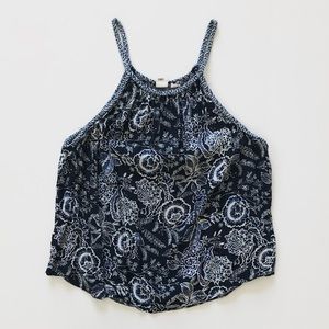 Women’s GAP Navy Floral Tank Top: Size L